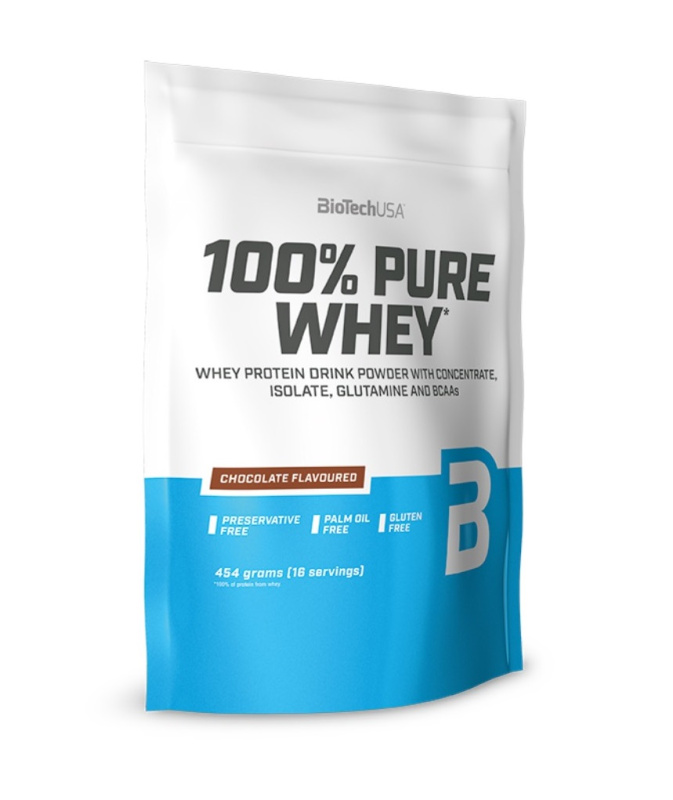 BioTech USA 100% Pure Whey Protein, 454 g Příchuť: Čokoláda