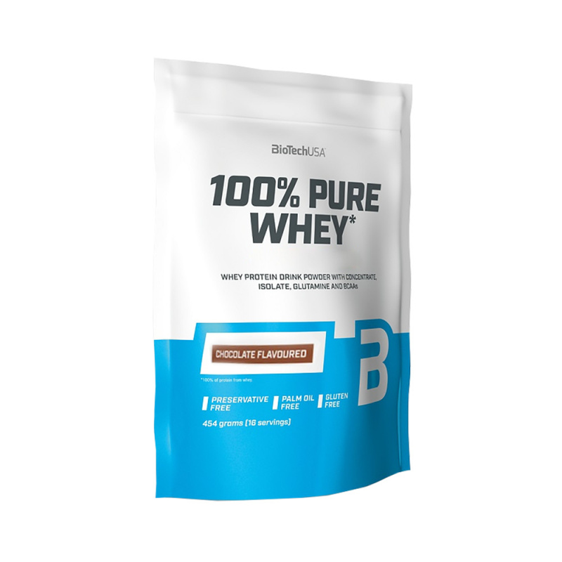 BioTech USA 100% Pure Whey Protein, 454 g Příchuť: Lískový oříšek