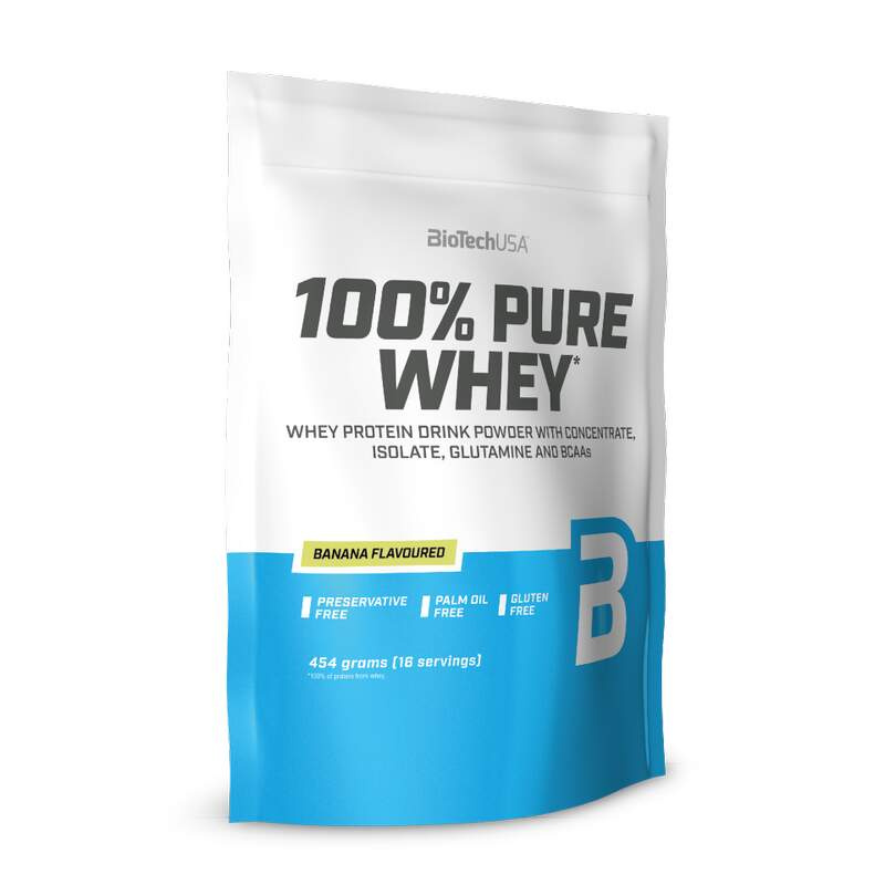 BioTech USA 100% Pure Whey Protein, 454 g Příchuť: Banán
