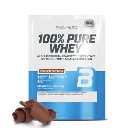 BioTech USA 100% Pure Whey Protein, TESTER, 28 g Příchuť: Čokoláda