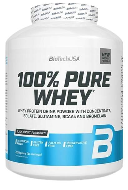 BioTech USA 100% Pure Whey Protein, 2270 g Příchuť: Černá sušenka