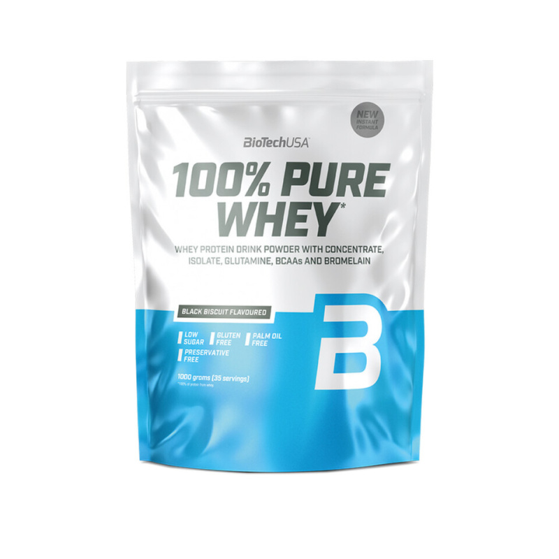 BioTech USA 100% Pure Whey Protein, 1000 g Příchuť: Černá sušenka