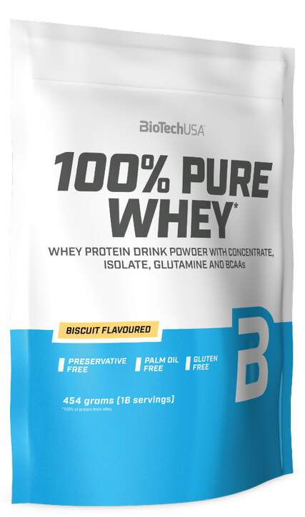 BioTech USA 100% Pure Whey Protein, 454 g Příchuť: Černá sušenka