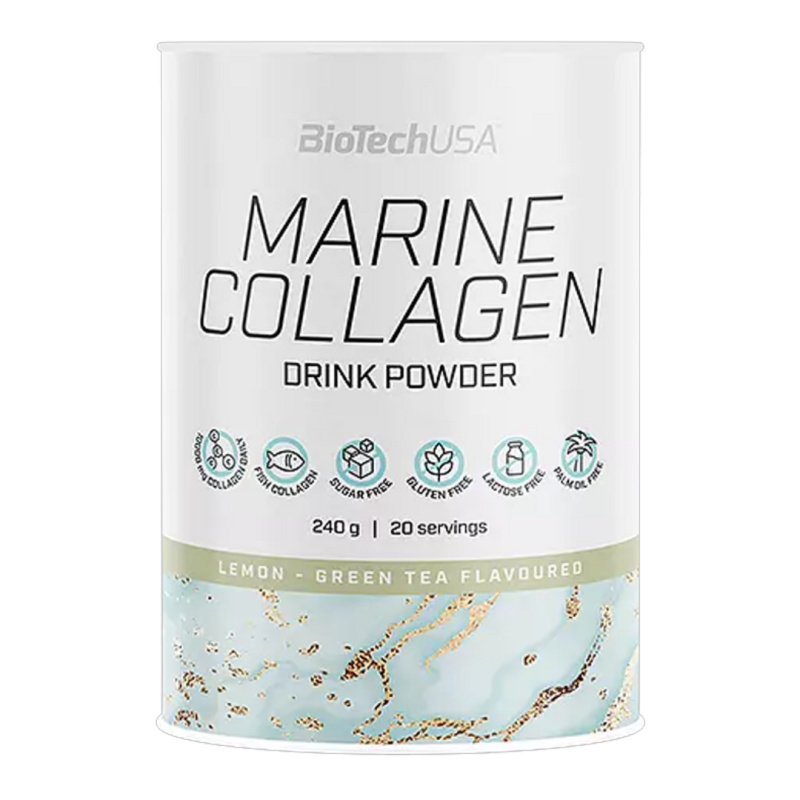 BiotechUSA Marine Collagen 240 g - citron/zelený čaj