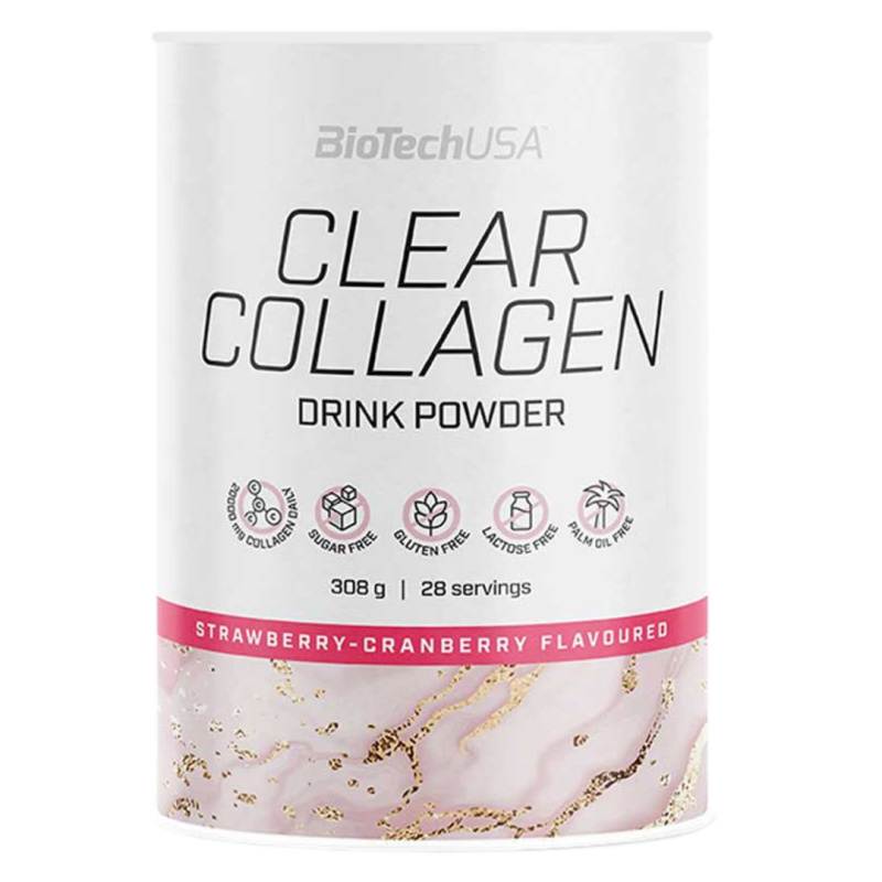 BiotechUSA Clear Collagen 308 g - jahoda/brusinka