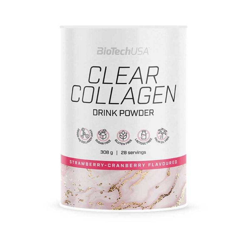 BiotechUSA Clear Collagen 308 g - jahoda/brusinka