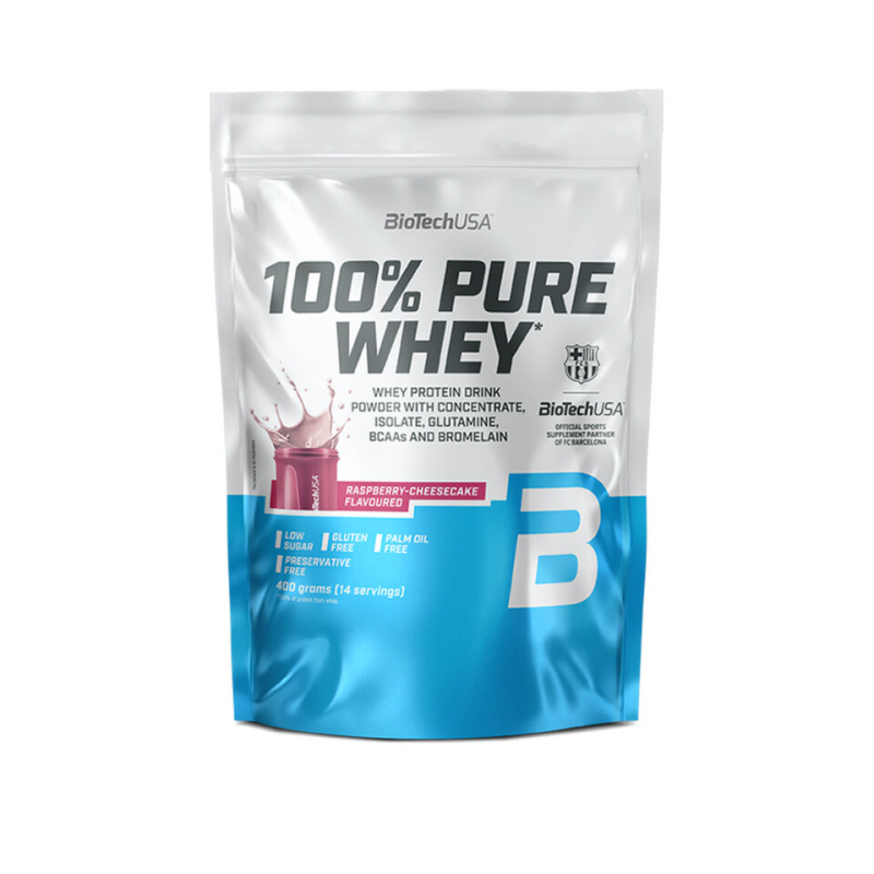 BioTechUSA 100% Pure Whey 400 g - malinový cheesecake