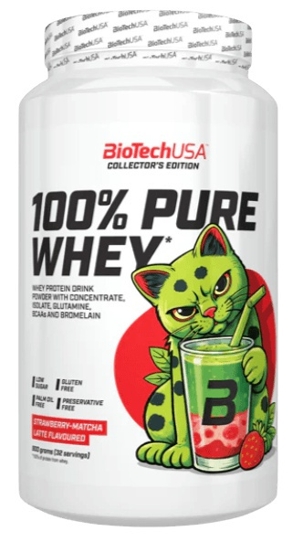 BioTechUSA 100% Pure Whey 900 g - Strawberry-matcha Latte (limitovaná edice)