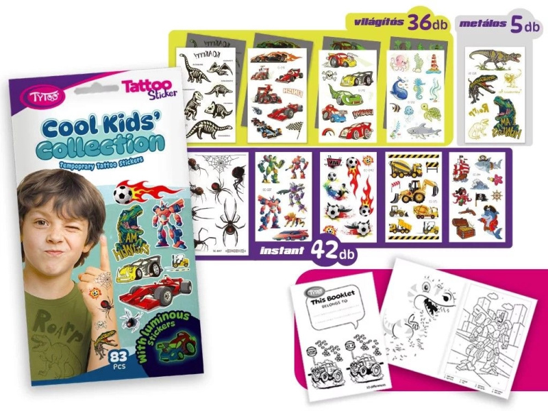 Sada samolepek na tetování Cool Kids' Collection