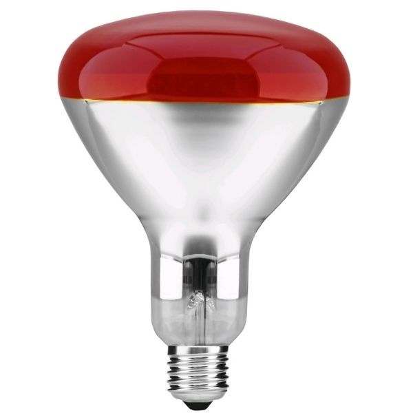 Prémiová výhřevná infra žárovka E27 250W, 125mm, rubínová