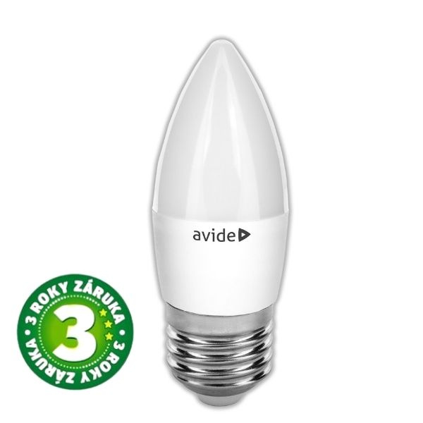 Prémiová LED žárovka svíčka E27 6,5W 806lm EXTRA teplá, ekv. 60W, 3 roky
