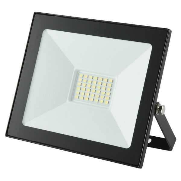 Ultratenký LED reflektor černý 30W 2400lm, studená barva světla