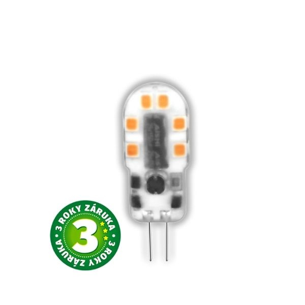 Prémiová LED žárovka G4 2W 200lm 12V, teplá, ekv. 21W, 3 roky