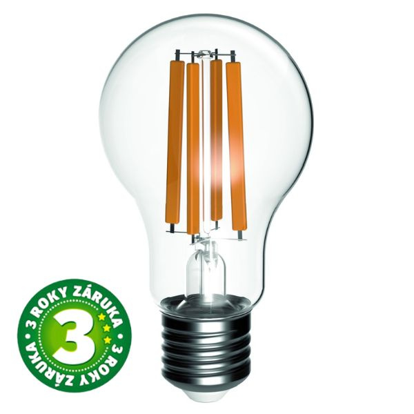 Ultra úsporná prémiová retro LED žárovka E27 9,5W 1521lm teplá filament ekv. 100W, 3 roky