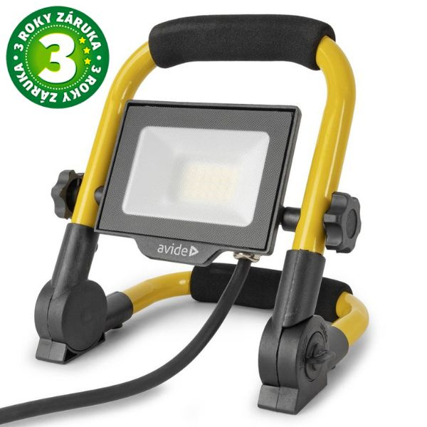 Prémiový přenosný LED reflektor 20W 2000lm, denní, do zásuvky, mlžné sklo, 3 roky
