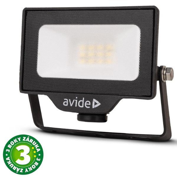 Prémiový ultratenký LED reflektor černý 10W 1000lm, studená, s přípravou na čidlo, 3 roky