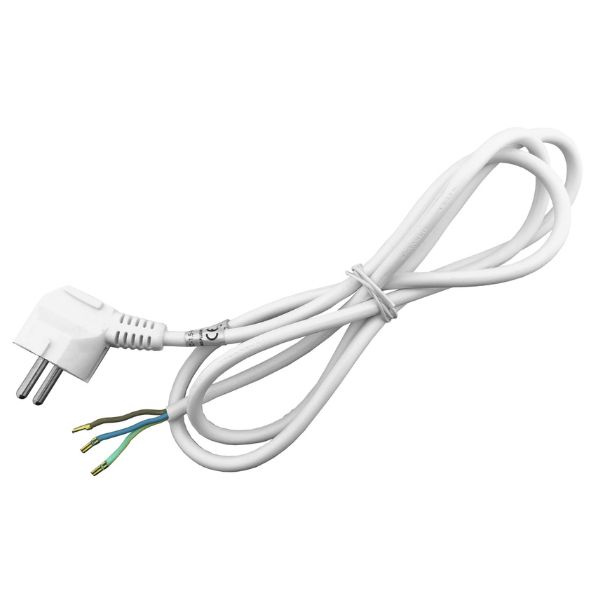 SCHUKO flexo šňůra - třížilový kabel 1,5m, bílá 3G1.5, 16 A