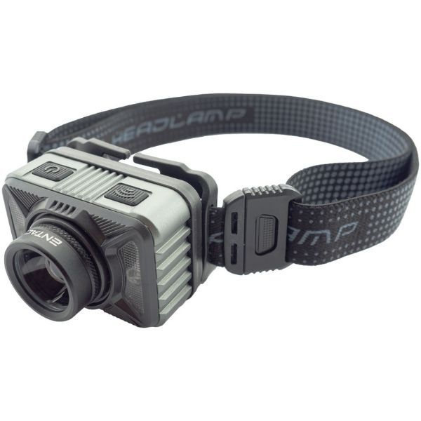 Výkonná nabíjecí LED čelovka se senzorem pohybu 10W 1200lm IP65, Zoom, hliník, šedá