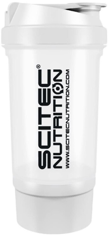 Scitec Šejkr Traveler 500 ml + zásobník - bílá