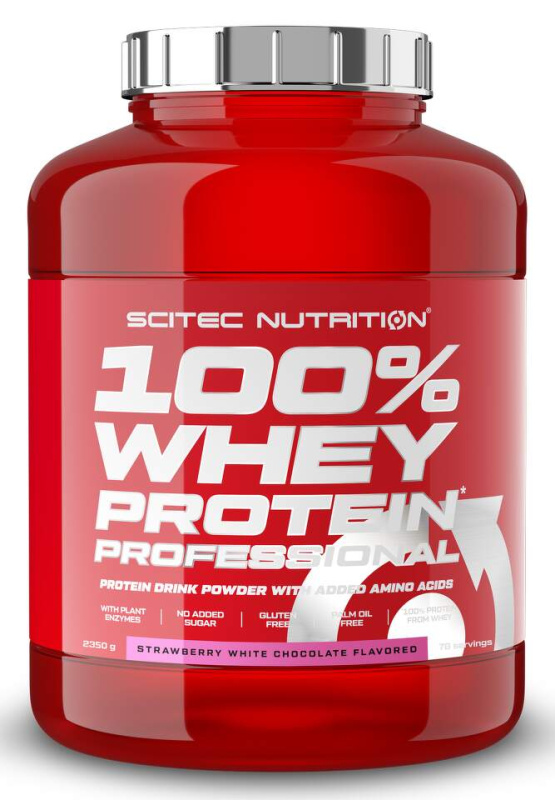 Scitec Nutrition 100% Whey Protein Professional 2350 g Příchuť: Bílá čokoláda/Jahoda