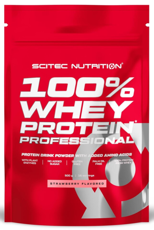 Scitec Nutrition 100% Whey Protein Professional, 500 g Příchuť: Jahoda