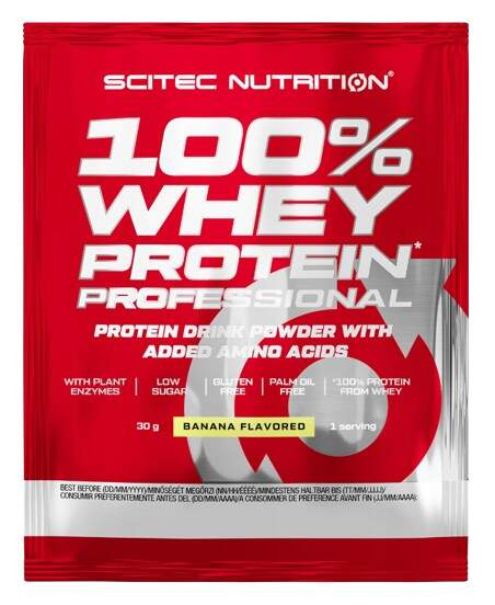 Scitec Nutrition 100% Whey Protein Professional, 30 g Příchuť: Banán
