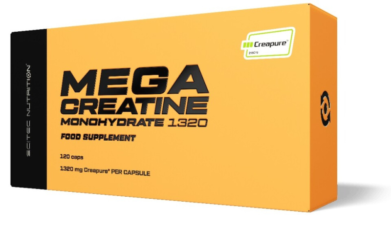 Scitec Nutrition Mega Creatine Monohydrate 1320, Kreatin, 120 kapslí