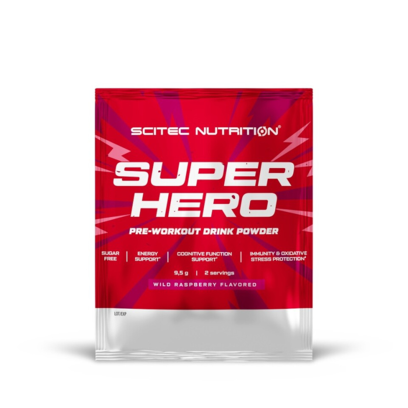 Scitec Nutrition SuperHero Pre-Workout, 9,5 g Příchuť: Lesní malina