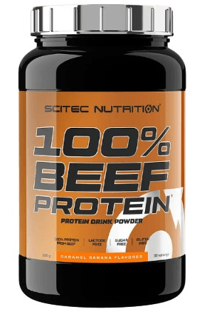 Scitec 100% Beef Protein 900 g - karamel/banán