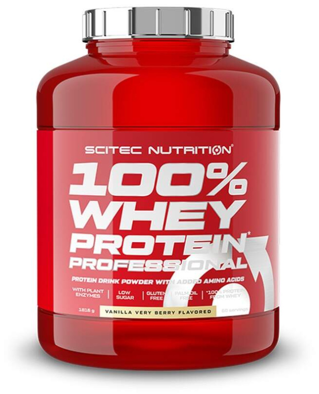 Scitec 100% Whey Protein Professional 2350 g - vanilka/lesní plody