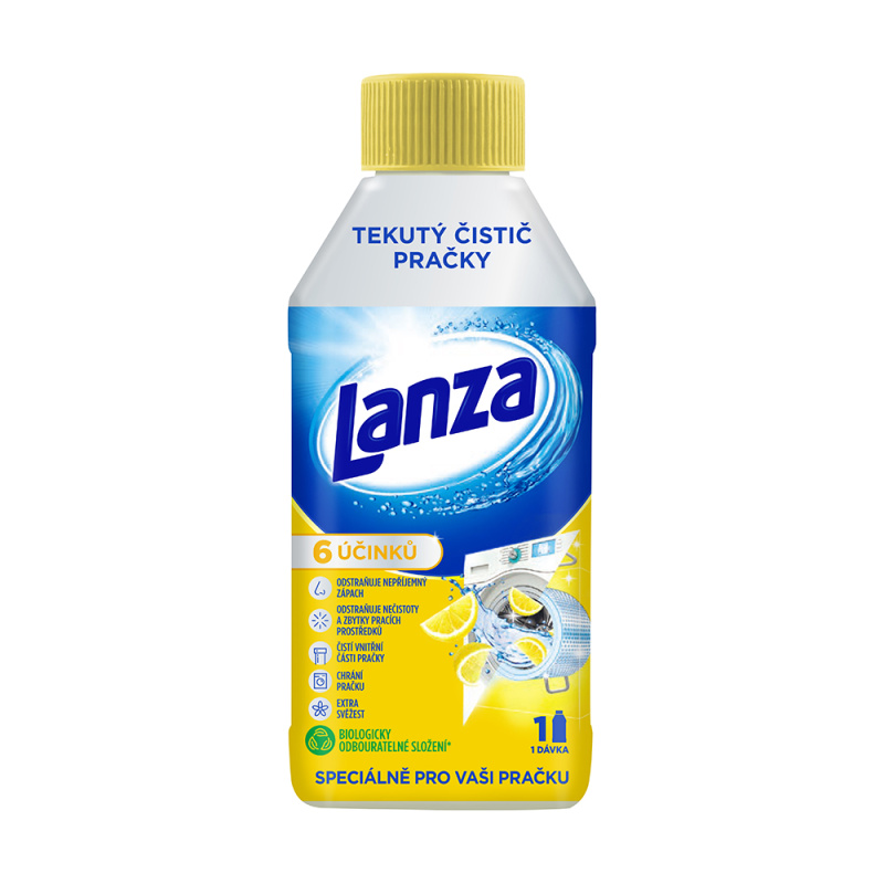 LANZA Tekutý čistič pračky Lemon 250 ml
