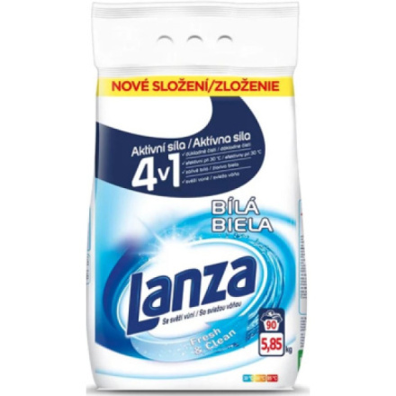 Prací prášek Lanza Fresh & Clean White - 90 dávek, 5,85 kg