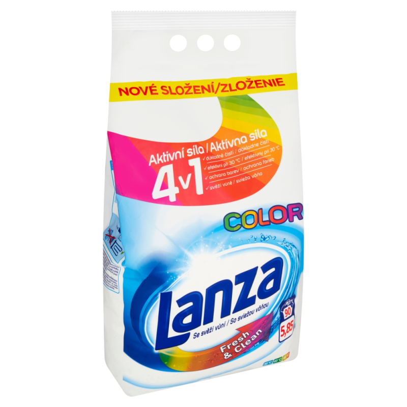 Prací prášek Lanza Fresh & Clean Color - 90 dávek, 5,85 kg