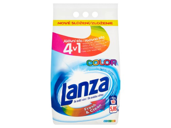 Prací prášek Lanza Fresh & Clean Color - 90 dávek, 5,85 kg