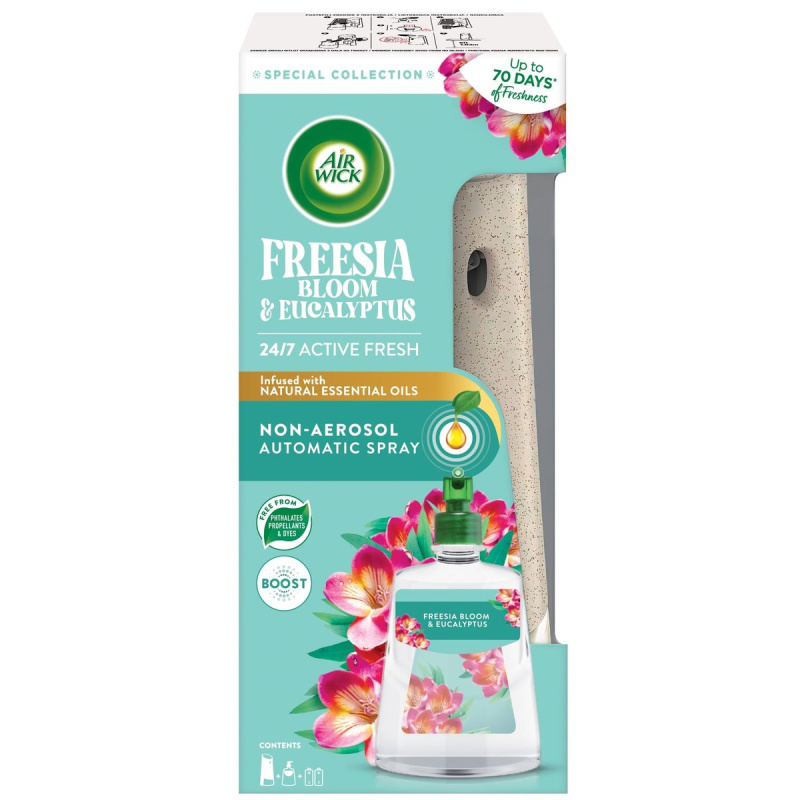 Air Wick Active Fresh Freesia Bloom & Eucalyptus automatický osvěžovač vzduchu s náplní 228 ml