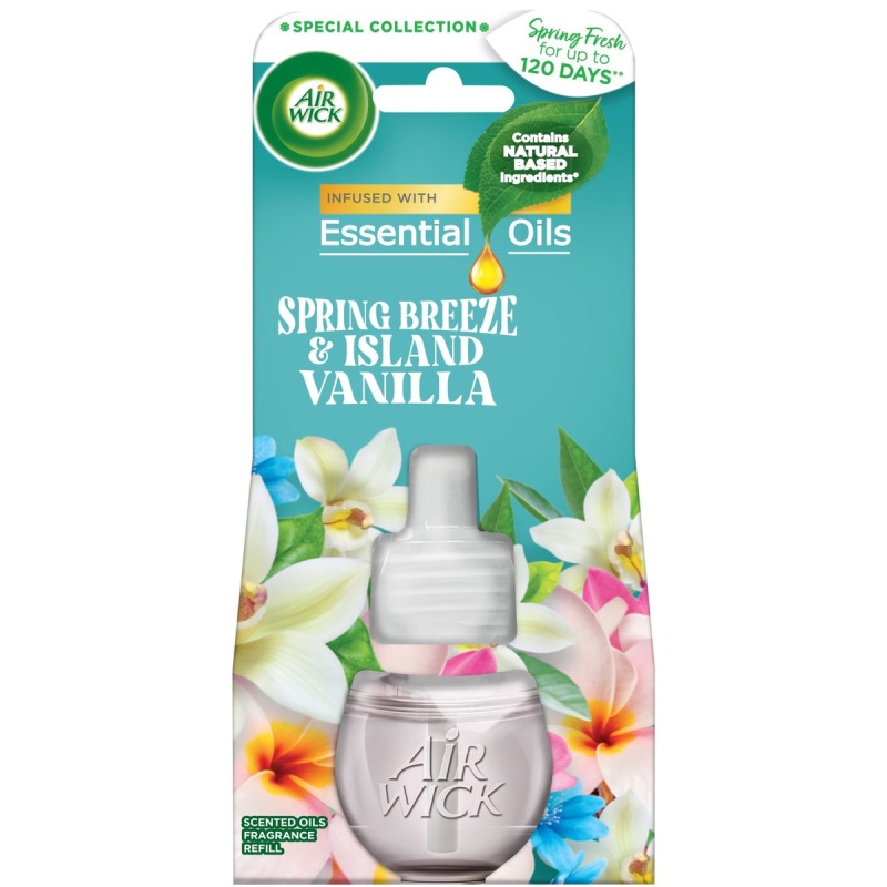 Air Wick Spring Fresh Spring Breeze & Island Vanilla elektrický osvěžovač vzduchu náhradní náplň 19 ml