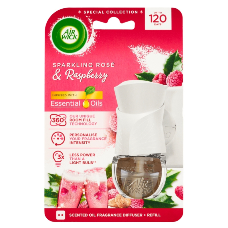 Air Wick Electric Sparkling Rose & Raspberry elektrický osvěžovač vzduchu s náplní 19 ml