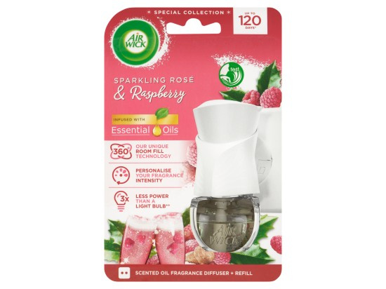 Air Wick Electric Sparkling Rose & Raspberry elektrický osvěžovač vzduchu s náplní 19 ml