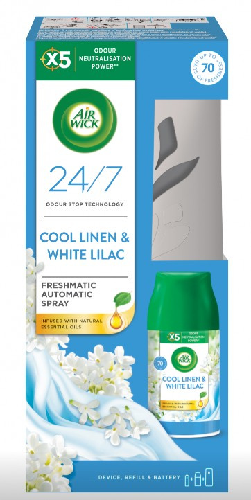 Air Wick Freshmatic Cool Linen & White Lilac automatický osvěžovač vzduchu s náplní 250 ml