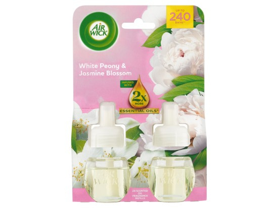 Air Wick Essential Oils White Peony & Jasmine Blossom náplň do elektrického difuzéru 2x19 ml