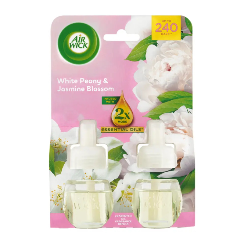 Air Wick Essential Oils White Peony & Jasmine Blossom náplň do elektrického difuzéru 2x19 ml