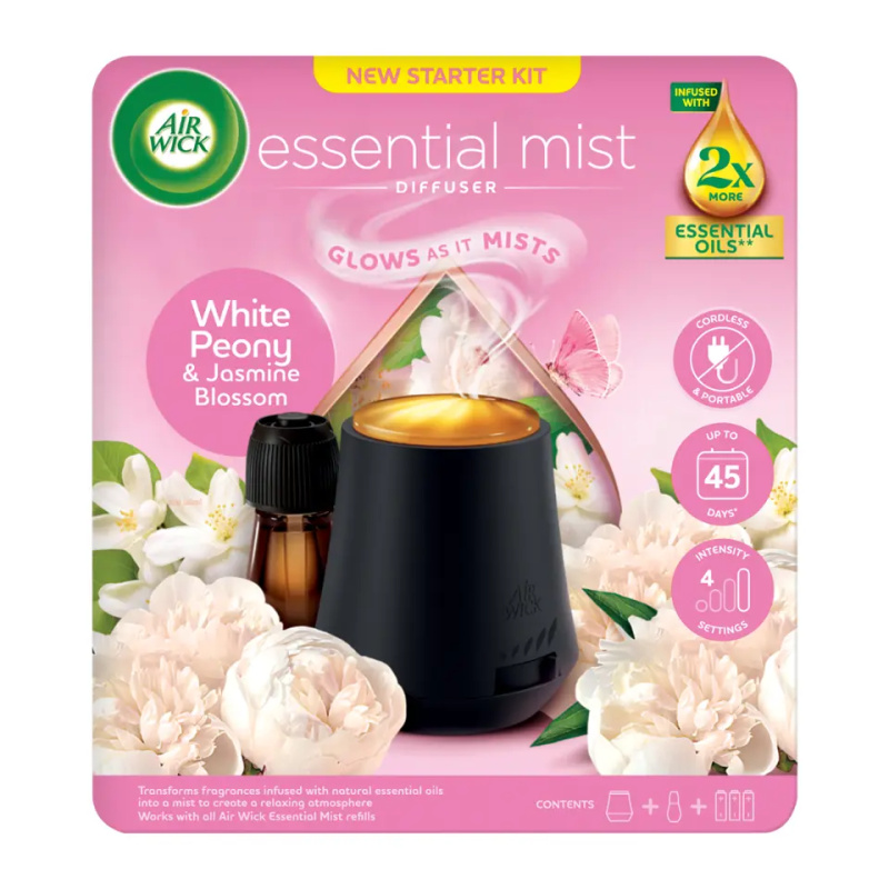 Air Wick Aroma Mist Peony & Jasmine aroma difuzér s náplní + baterie 1 ks