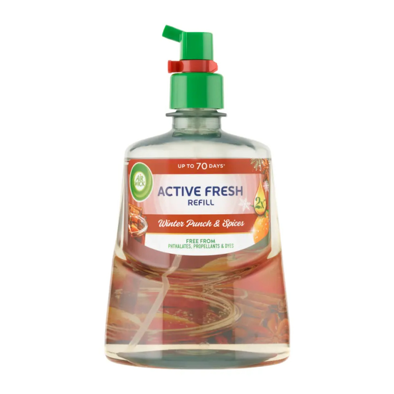 Air Wick Active Fresh Winter Punch & Spices osvěžovač vzduchu – náhradní náplň 228 ml