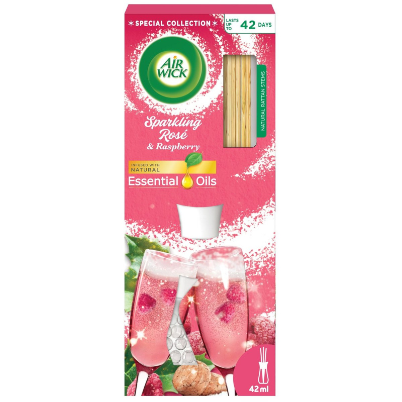 Air Wick Difuzér s tyčinkami, růžový sekt a maliny
