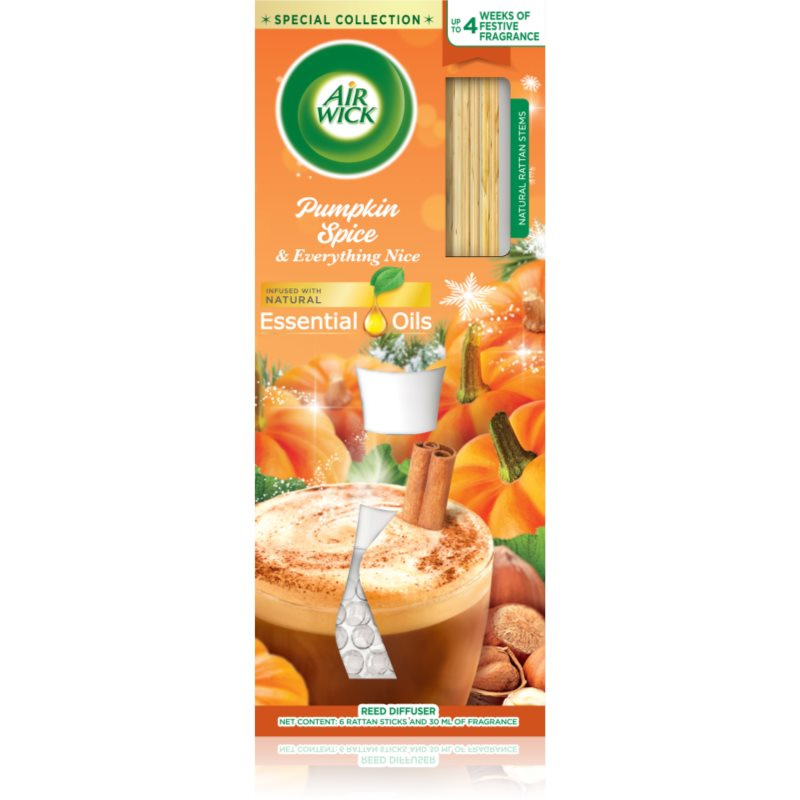 Air Wick Reed Diffuser Pumpkin Spice & Everything Fine aroma difuzér s náplní 30 ml