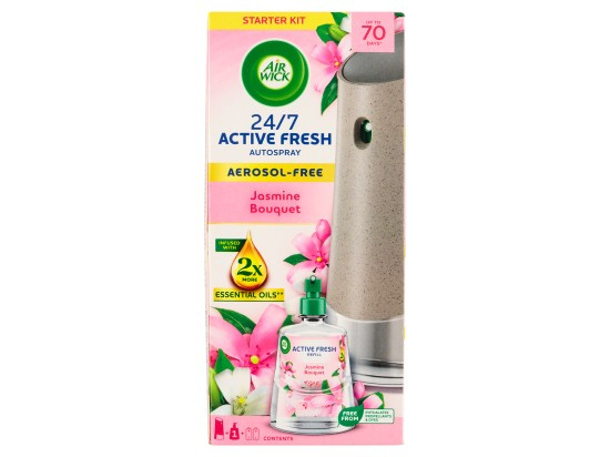 Air Wick Active Fresh automatický difuzér a náplň na vodní bázi - Jasmínové květy 228ml