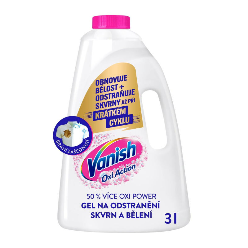 Vanish Oxi Action odstraňovač skvrn na bílém prádle