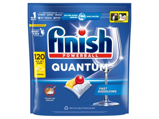 Finish Quantum All in 1 lemon sparkle kapsle do myčky 120 ks