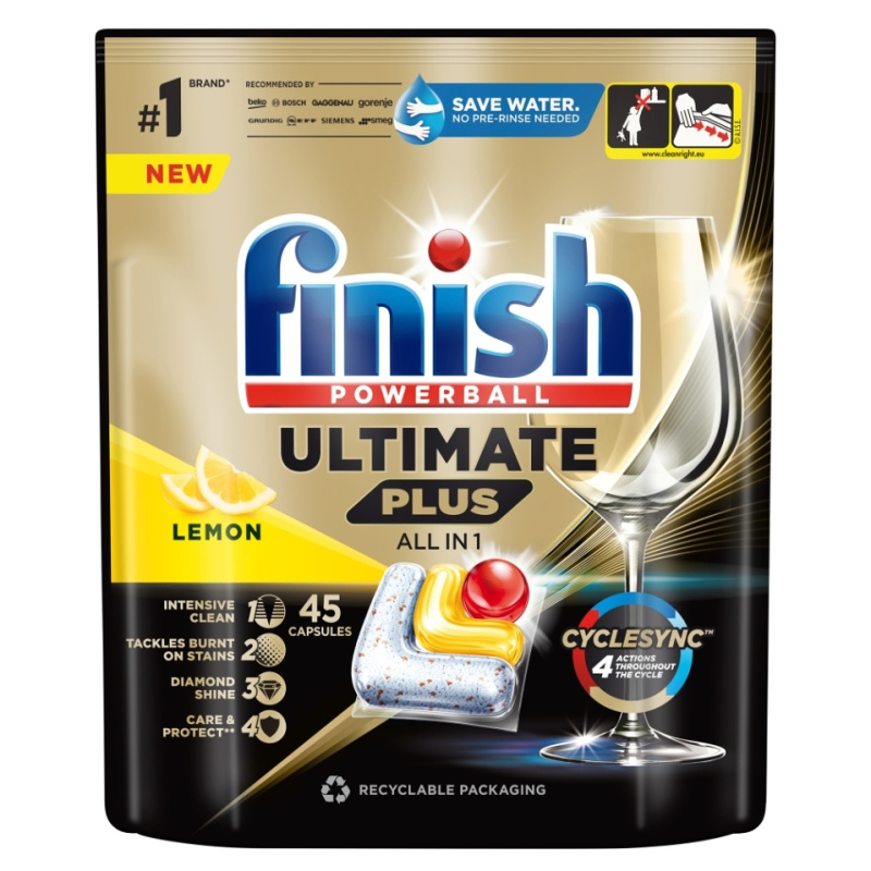 Finish Ultimate Plus All in 1 kapsle do myčky nádobí lemon
