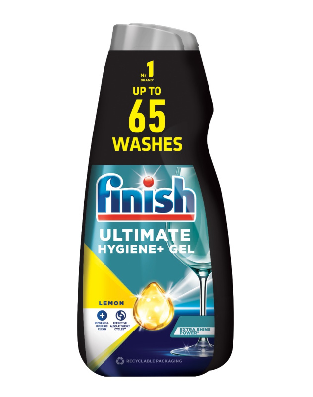 Finish Lemon Ultimate Hygiene+ gel do myčky nádobí (2×0,65 l)
